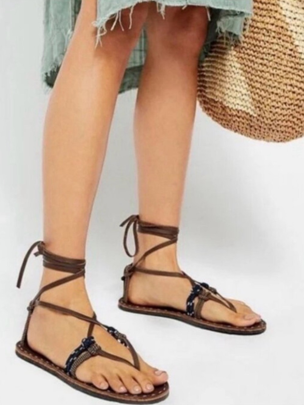 Free people La jola wrap up boho sandals